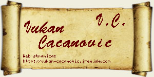 Vukan Cacanović vizit kartica